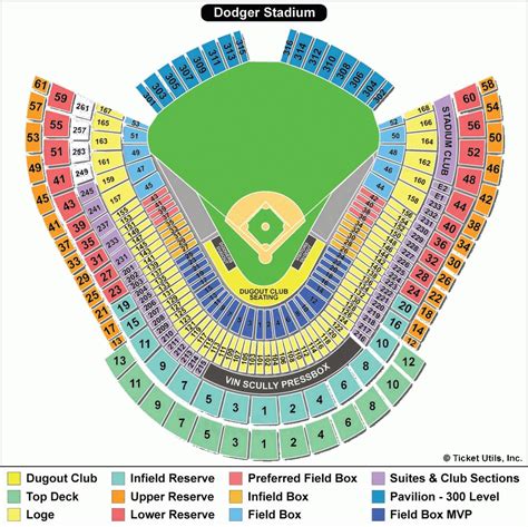 dodger stadium detailed seating chart